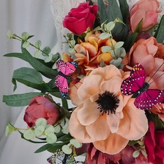 Flutterby Butterflies Faux Silk Wedding Bouquet