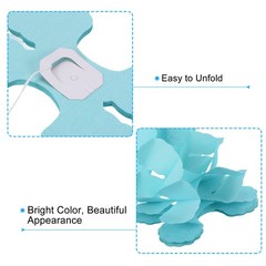 6Pcs 9.8ft Four-Leaf Paper Flower Garland Hanging Streamers, Mint Green