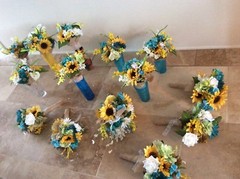 wedding Flowers Bridal Bouquet PKG u can Change colors 12 Bouquet