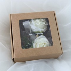 Adjustable Pearl Bracelet Corsages – Ivory Roses for Brides and Proms – Set of 2