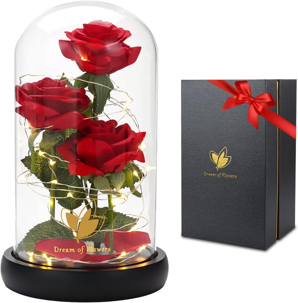 Valentines Day Gifts for Her,Valentines Decor Beauty and The Beast Rose Flowers