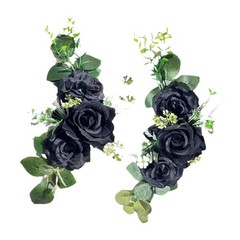 Pieces 2 Artificial Flower Swags Chair Floral Garlands Backdrop Garland Corner
