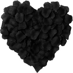 1000 Lifelike Black Silk Rose Petals for Wedding & Party Decor – Fade Resistant