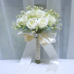 Artificial Wedding Flowers Silk Bridesmaids Bouquet Posy Holding Bride Bouquet