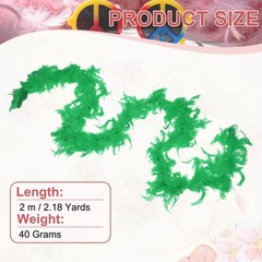 40g 2 Yards Feather Boa, Costume Turkey Chandelle Feathers Boa Grass Green