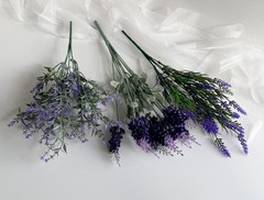 Lavender Artificial Flowers Dusty Purple Bush Deep Purple Lavenders Faux Silk x1
