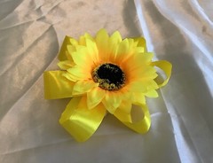 Sunflower wrist corsage