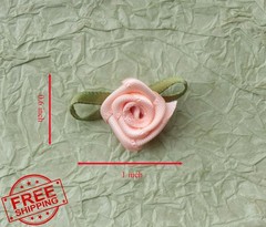 Ruwado Peach Satin Roses with Leaves