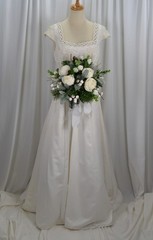 Woodsy Winter White Faux Silk Wedding Bouquet