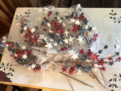 Lot of 5 Patriotic Flower stems The Flower Shop 16” red white blue stars