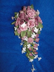 New Sullivan Inc. Grape French Rose/Stephanotis Silk Flowers Bridal Bouquet