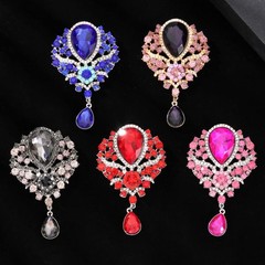 1Pcs Wedding Bridal Bouquet Clear Crystal Rhinestone Teardrop Dangle Brooch Pin