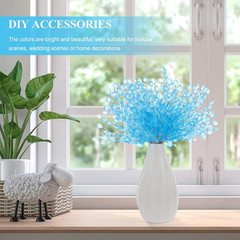 50PCS Acrylic Bead Drop Stems Crystal Floral Picks Artificial Bouquets Clear Flo