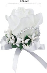 Elegant 4-Pack White Wrist Corsage Set for Bride & Bridesmaids – Floral Accents