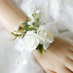 Wedding Bridesmaid Wrist Flowers Bracelet Brides Hand Fake for Wedding Supply