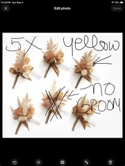 5 Groomsmen Boutonniere Rust Yellow Terracotta Artificial Wedding Flower Damg