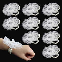 Pack of 10 Elastic Pearl Wrist Corsage Bands Wristlets DIY Wrist Corsages Access