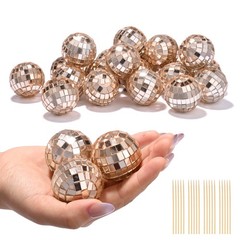 Yescom 20PCS 1.6″ Small Disco Ball Mirror Mini Hanging for Events Wedding Party