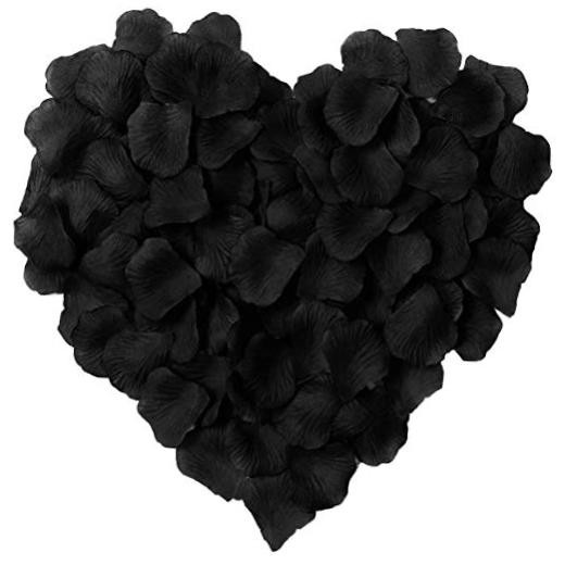 1000 Pieces Artificial Silk Rose Petals Flower Decoration Wedding Party Black