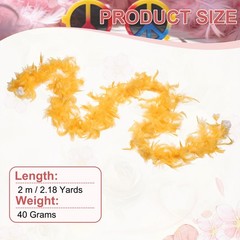 40g 2 Yards Feather Boa, Costume Turkey Chandelle Feathers Boa Gold