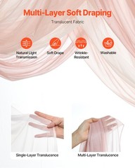 Uimoso Artificial Wedding Arch Flowers Kit with Drapes Kit Deluxe White and Pink