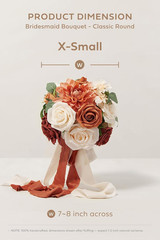 Terracotta Artificial Flower Bridesmaid Bouquet Set of 4 in Burnt Orange