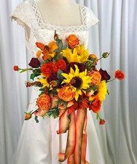 Bright Autumn Medley Faux Silk Bridal Bouquet