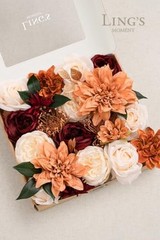 Ling’s Moment Silk Artificial Flowers Dahlia Brunt Orange Terracotta Flowers