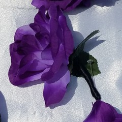 17 Pc. Wedding Bouquet Package, Purple Roses, Purple & Black Wedding Bouquet Set