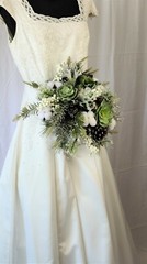 Frosted Winter Succulent Silk Wedding Bouquet