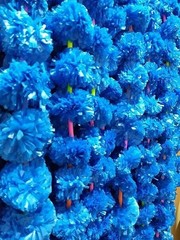 Artificial Marigold Fluffy Flowers Garlands for Diwali Genda Phool pack of -5