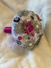 Rhinestone And Silk Brooch Bouquet | Wedding | Bridesmaid | Flower Girl | Bride