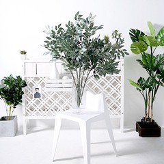 2 DARK FROSTED GREEN 42″ ARTIFICIAL Honey Locust LEAVES Sprays Stems Party Home