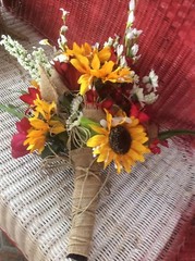 Wedding flowers bouquet complete package decorations sunflowers burgundy huge