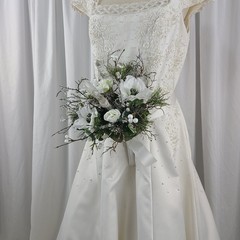 Winter Crystal Faux Silk Wedding Bouquet