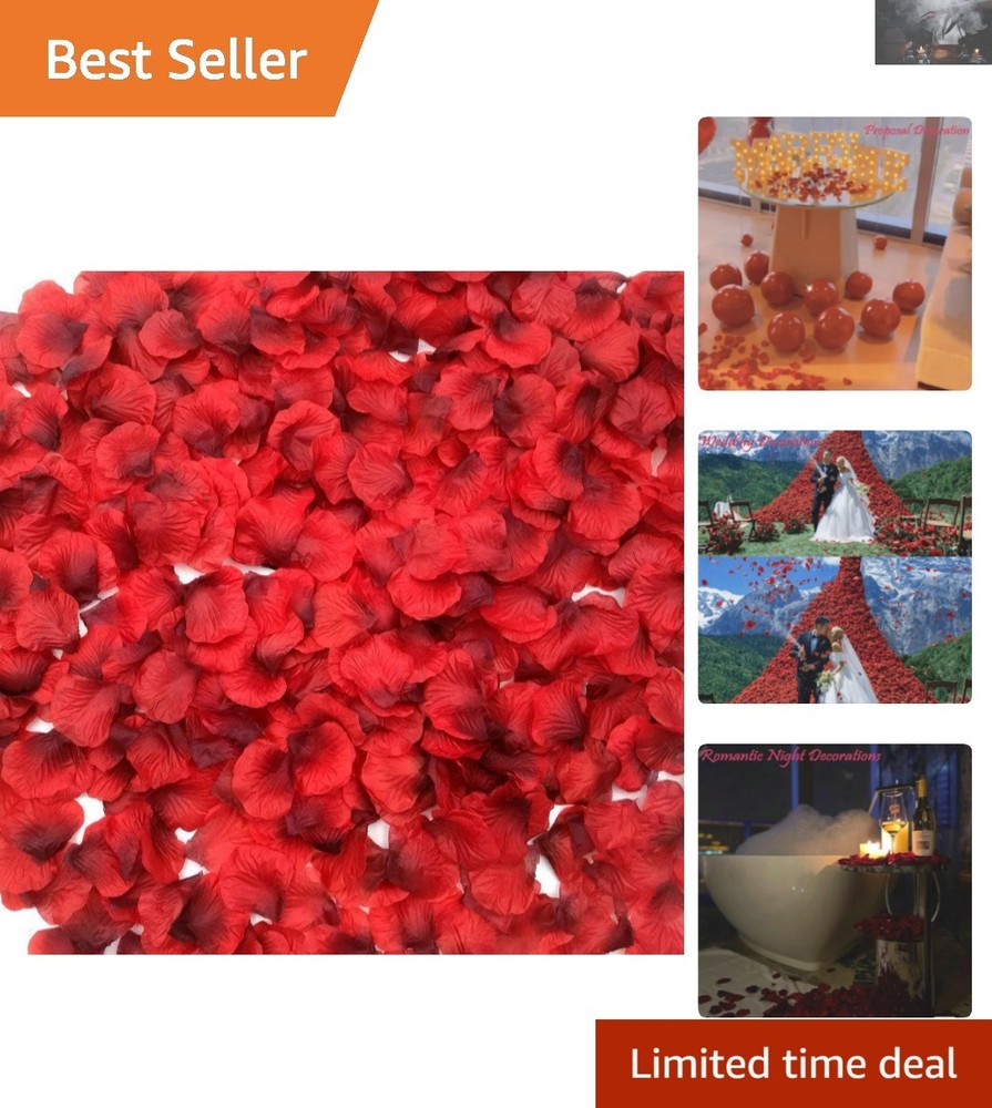 Luxurious 2200PCS Dark-Red Silk Rose Petals – Ideal for Anniversaries & Weddings