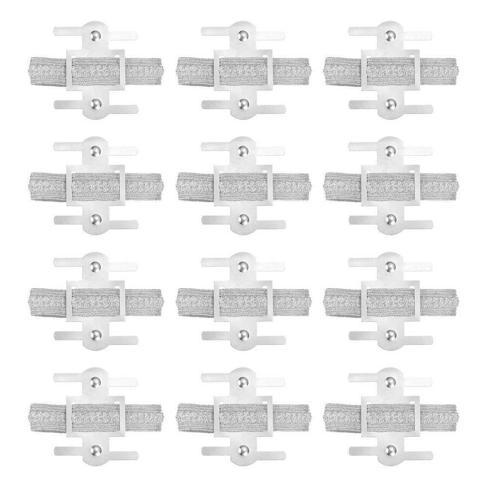 Wrist Corsage Bracelets, 2Inch 12Pcs Elastic Wrist Corsage Bracelets, White Gray