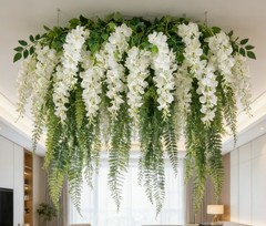 16X Artificial Wisteria Vine Garland Fake Flower Fern Plant Garden Wedding Decor