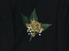 Gold Rose Pin Boutonniere Groom Best Man Prom Wedding Quinceanera Corsage Lapel