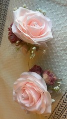 Corsage and Boutonniere Set, Prom Artificial Flower Wrist Corsage B