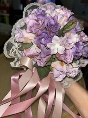 Bride Bouquet Purple Pink & Lavender Roses Handmade Bouquet, See Description
