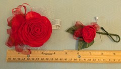 Handmade Sola Wood flower corsages & boutonnieres, proms/weddings, select color