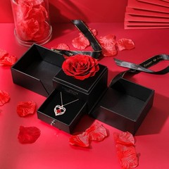 Yabesty Preserved Rose with Love Necklace Jewelry Gift Set, YSH03, Ysh03