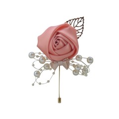Artificial Rose Pearl Corsage Wedding Party Buttonhole Bride Groom Bridesmaid