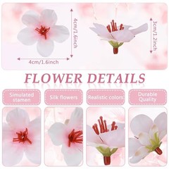 100pcs Pink Cherry Blossom Flowers Artificial Cherry Blossom Y# Pink Cherry