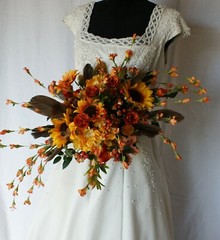 Boho Autumn Garden Faux Silk Wedding Bouquet