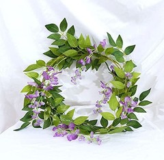 Wisteria Garland 5pack 33Ft Artificial Fake Wisteria Vine Hanging Purple