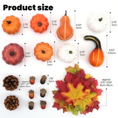 36PCS Mini Artificial Pumpkins Fall Decor Set – Realistic Small Mini, Style 2
