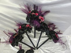 Black & purple Wedding Bouquet Set