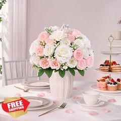 Yastouay Peonies Flowers Mixed Pink White 4 Bouquets
